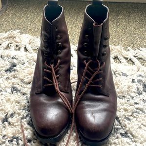 Vintage Leather Lace-Up Boot
